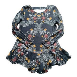 Free People scoop neck low back long sleeve mini dress size M